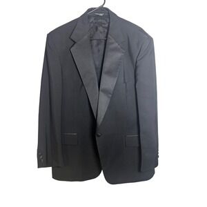 After Six Todays Man Mens 46R Black Peak Lapel Tuxedo Blazer Dinner Jacket USA